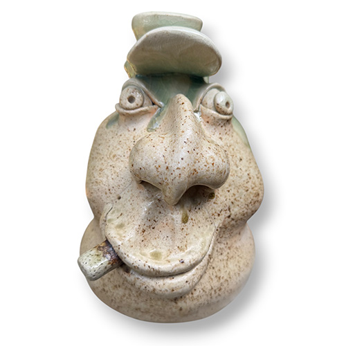 Rob Withrow 9" Hat Wearing Face Jug w/Cigar DP6216